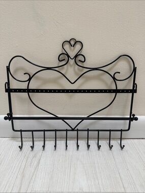 New Black Heart Wall-Mounted Jewelry and Accessory Organizer